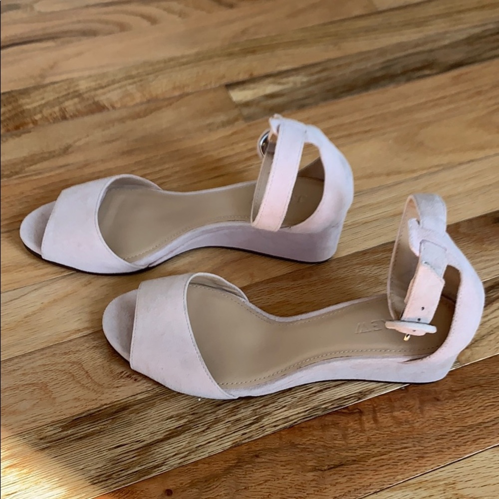 J. Crew Laila Pink Wedge Suede Sandals